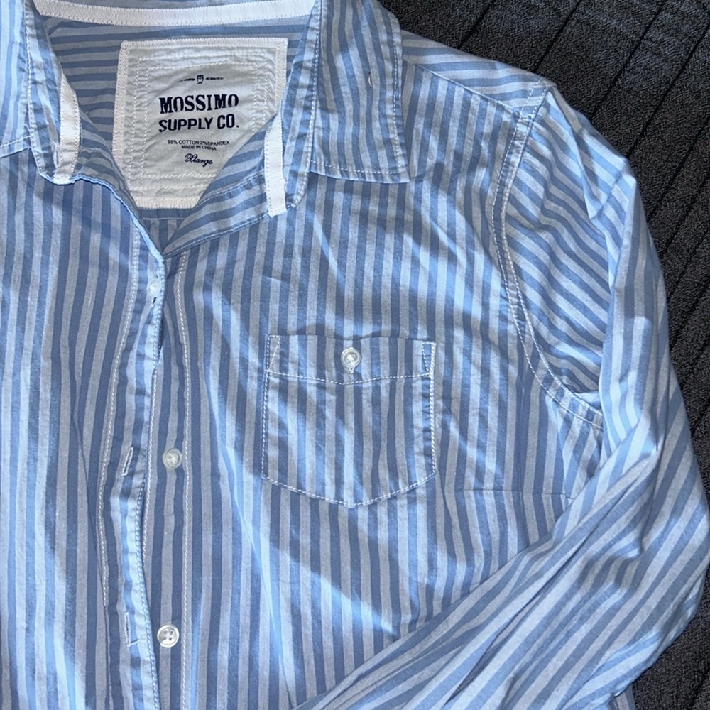 Light Blue Striped Button Shirt